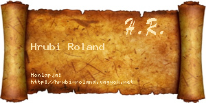 Hrubi Roland névjegykártya